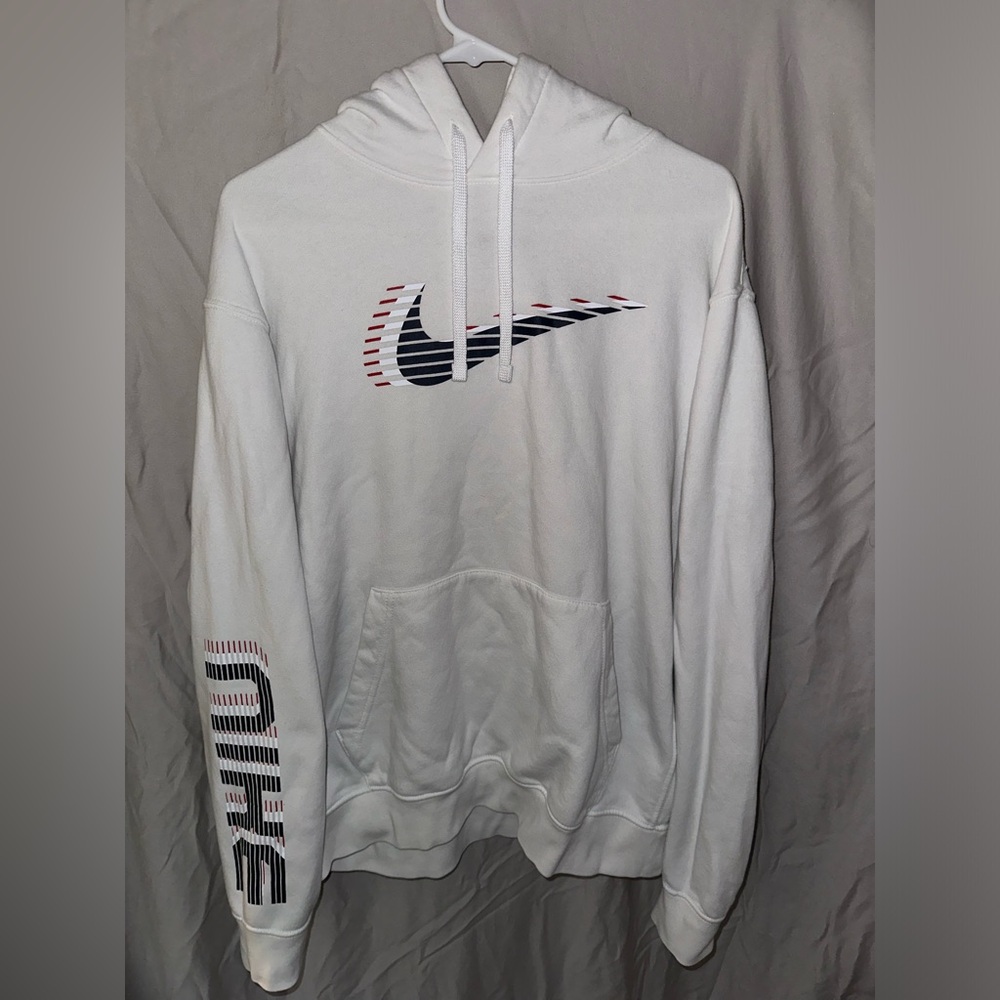 Nike Fleece Hoodie Red, White, and Blue